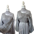 Lilac Grey Abaya with Embellished Balloon Sleeves
