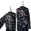 Black Floral Embroidered Abaya