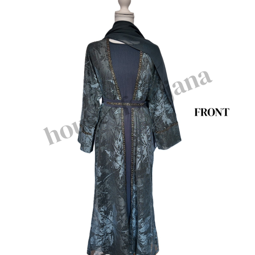 Beautiful Blue Embellished Abaya