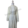 Ivory Textured Abaya with Silver Detailing