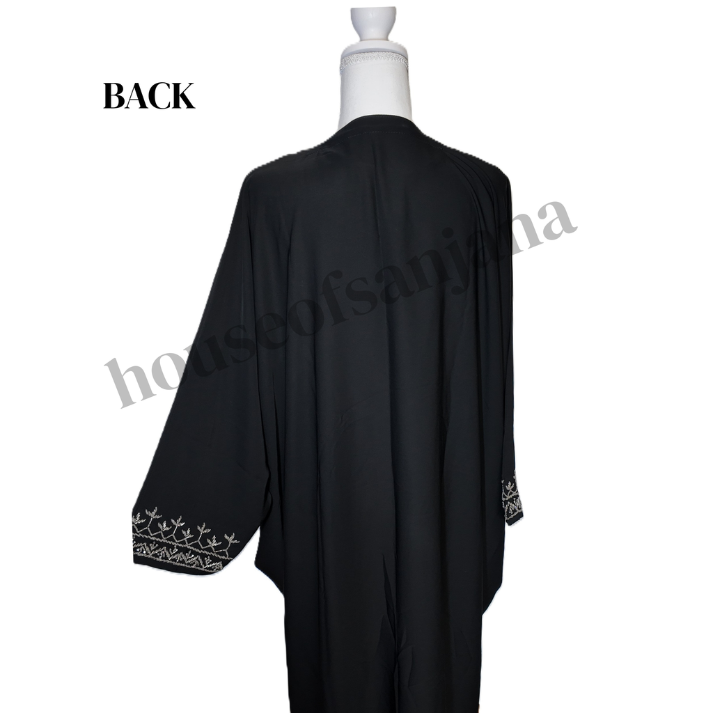 Black Hand Work Embellished Abaya