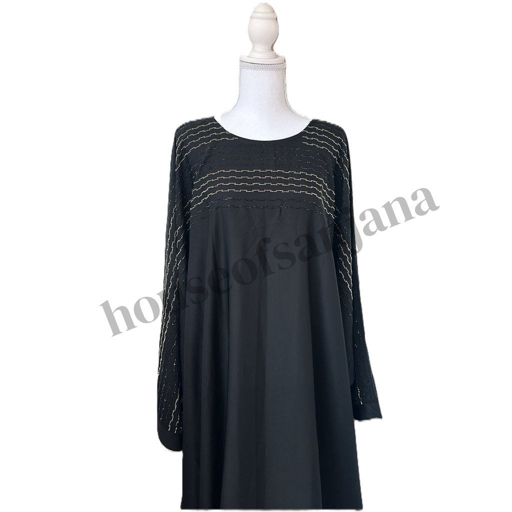 Black Crystal Batwing Abaya