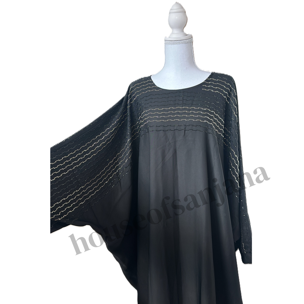 Black Crystal Batwing Abaya