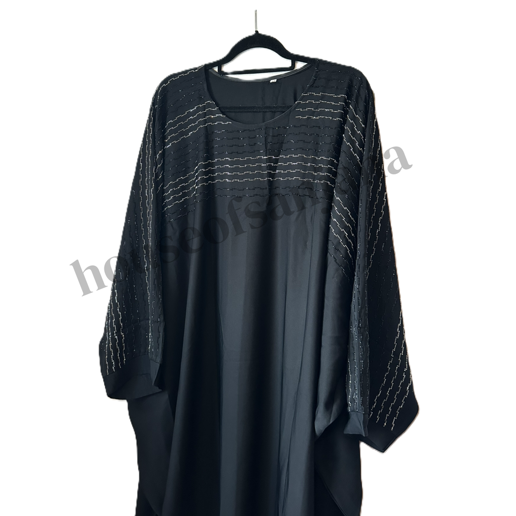 Black Crystal Batwing Abaya