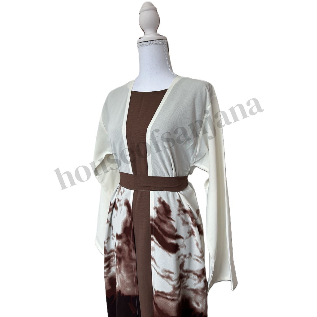 Chocolate Brown Marble Abaya