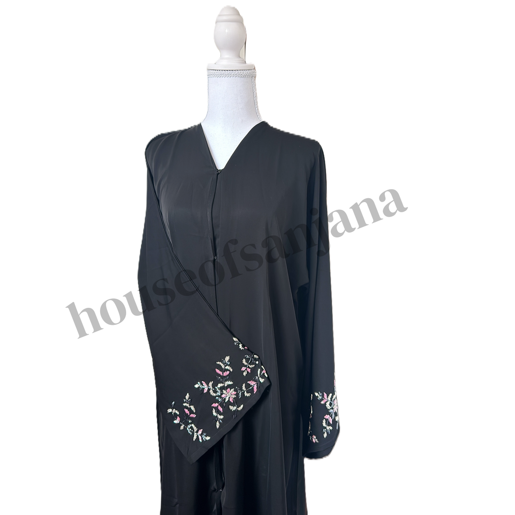 Black Handwork Sleeve Abaya