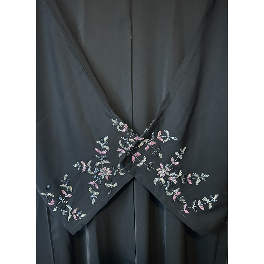Black Handwork Sleeve Abaya