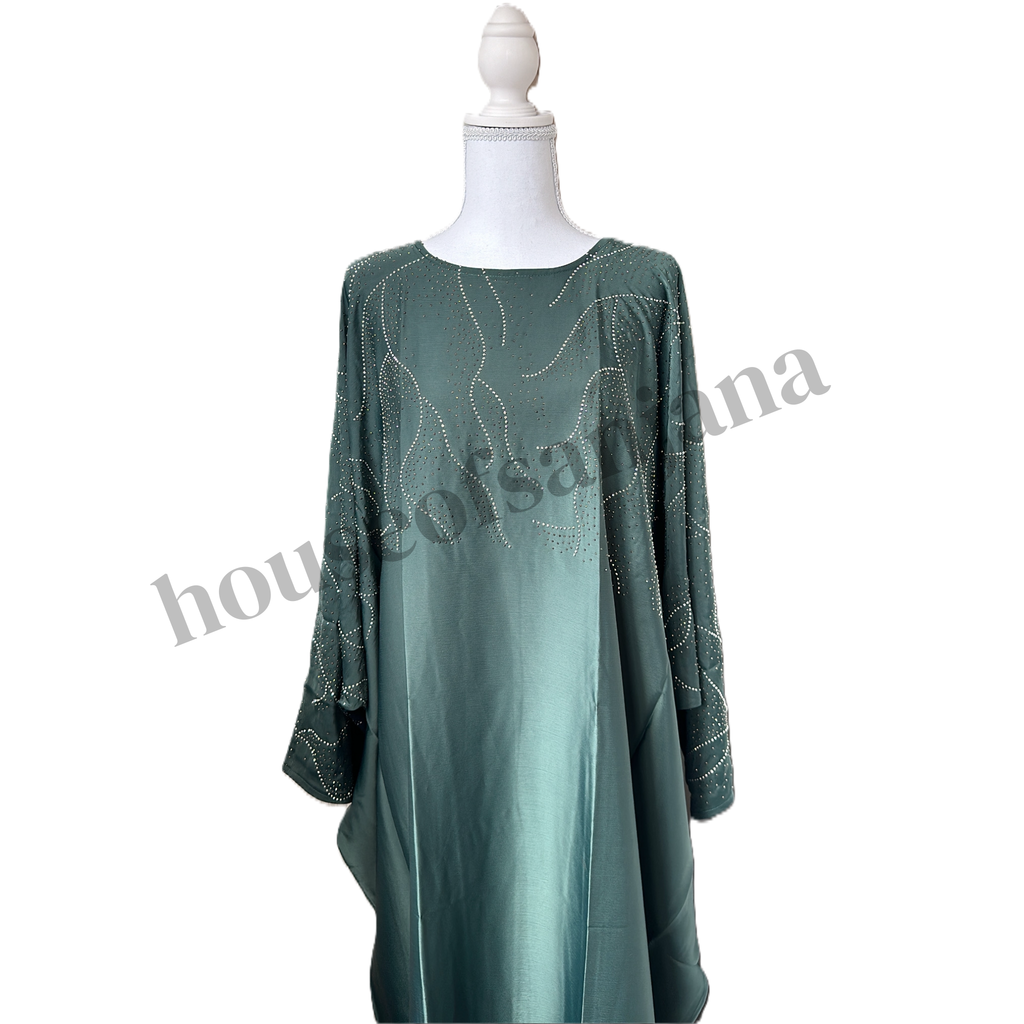 Diamante Detailed Batwing Abaya
