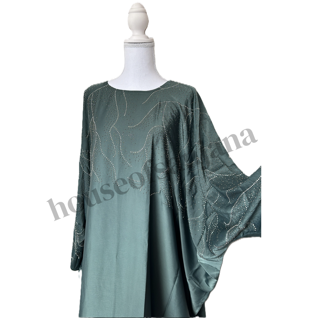 Diamante Detailed Batwing Abaya