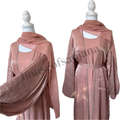 Pink Abaya with Embellished Balloon Sleeves